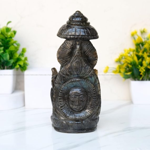 Labradorite Crystal Hanuman ji Idol back
