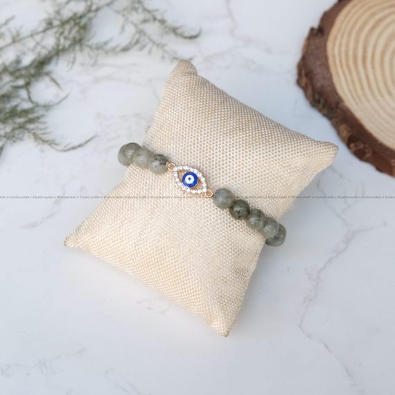 Labradorite Evil Eye Charm Bracelet