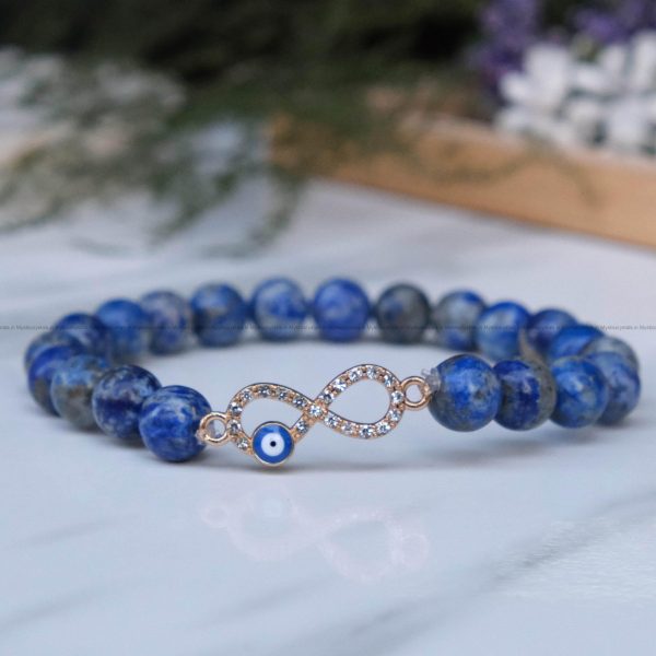 Lapis Lazuli Infinity Charm Bracelet