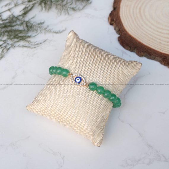 Green Aventurine Evil Eye Charm Bracelet