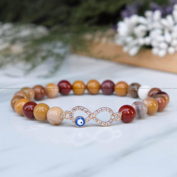 Mookaite Infinity Charm Bracelet