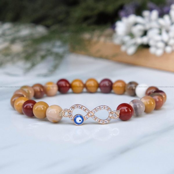 Mookaite Infinity Charm Bracelet