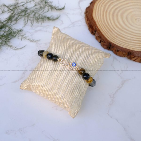 Petrified Wood Infinity Charm Bracelet