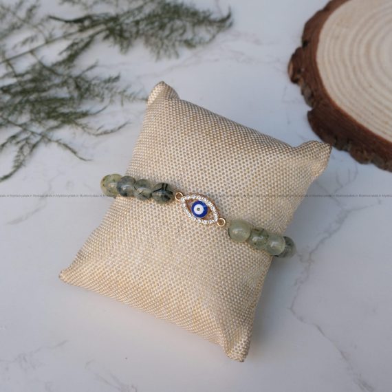 Prehnite Evil Eye Charm Bracelet