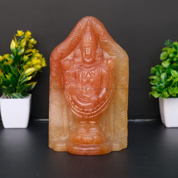 Red Aventurine Crystal Tirupati Balaji Idol