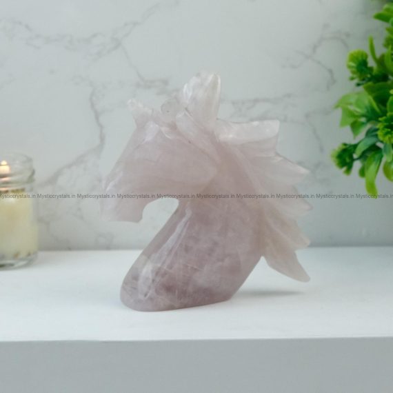 Rose Quartz Crystal Unicorn