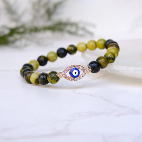 Serpentine Evil Eye Charm Bracelet