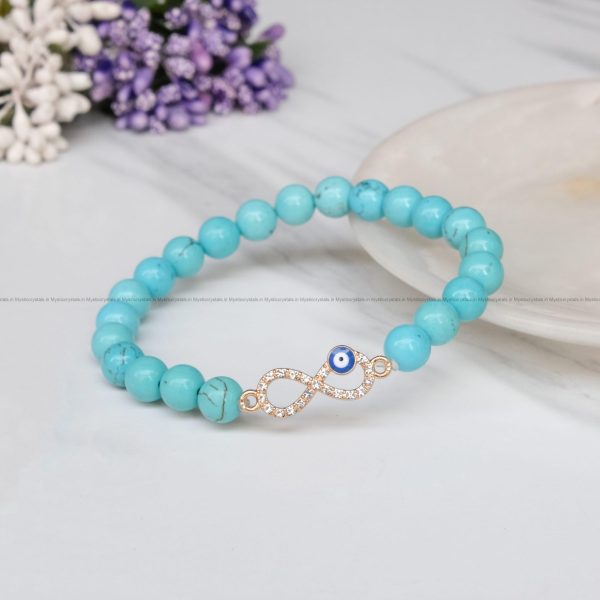 Turquoise Infinity Charm Bracelet