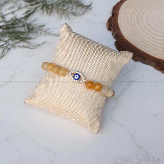 Yellow Aventurine Evil Eye Charm Bracelet