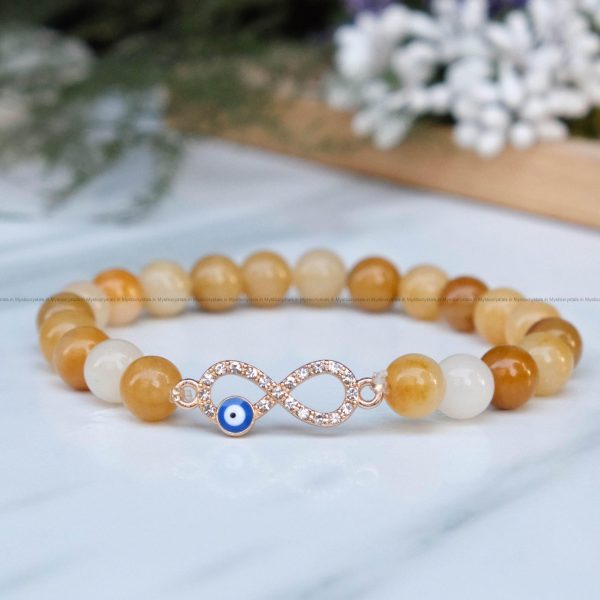Yellow Aventurine Infinity Charm Bracelet