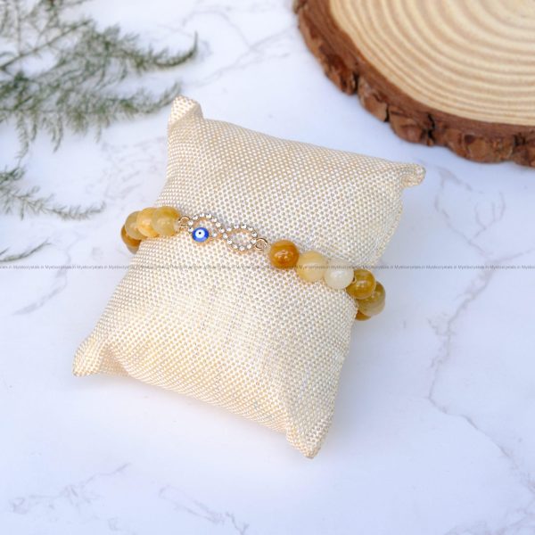 Yellow Aventurine Infinity Charm Bracelet