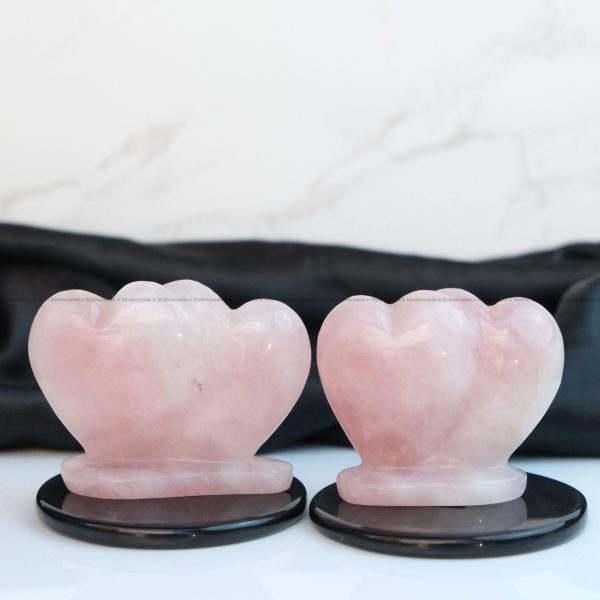Rose Quartz Double Heart