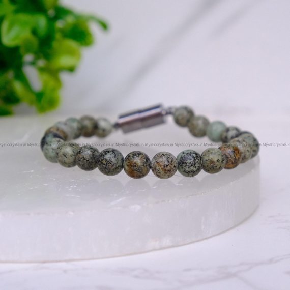 African Turquoise (Firoza) Metallic Magnetic Bracelet