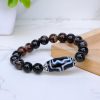 Black Sulemani with Tibetan 3 Eye Dzi Bead Bracelet - Image 2