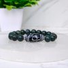 Bloodstone with Tibetan 3 Eye Dzi Bead Bracelet - Image 2