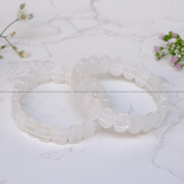 Clear Quartz Cut Stone Bracelet