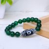 Green Aventurine with Tibetan 3 Eye Dzi Bead Bracelet - Image 2