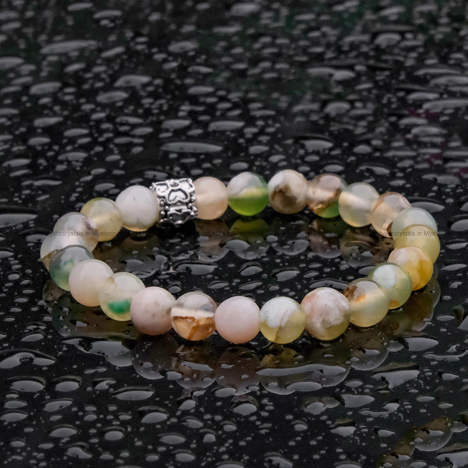 Green Flower Carnelian Bracelet