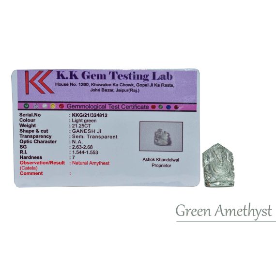 Natural Green Amethyst Ganesha