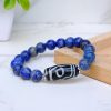 Lapis Lazuli with Tibetan 3 Eye Dzi Bead Bracelet - Image 2