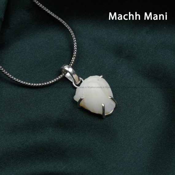 Natural Machh Mani Pure Silver Pendant