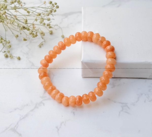 Orange Aventurine Rondelle beads Bracelet