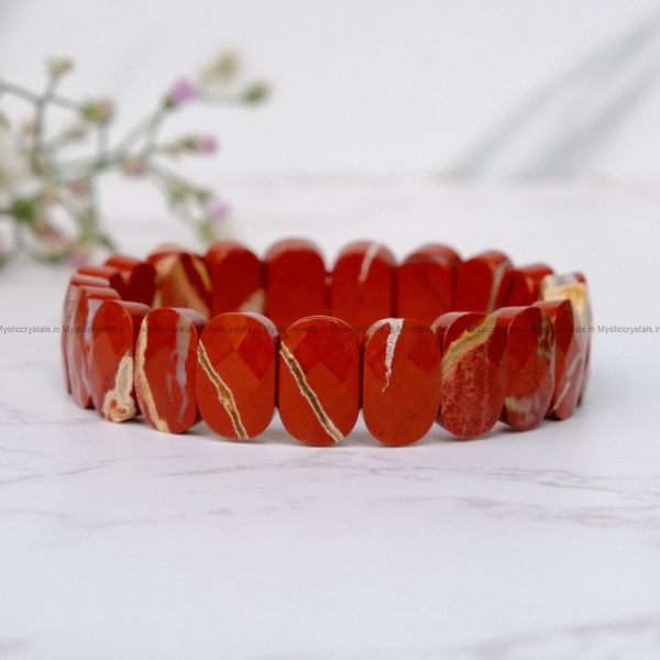 Red Jasper Oval Faceted Bracelet - Image 2