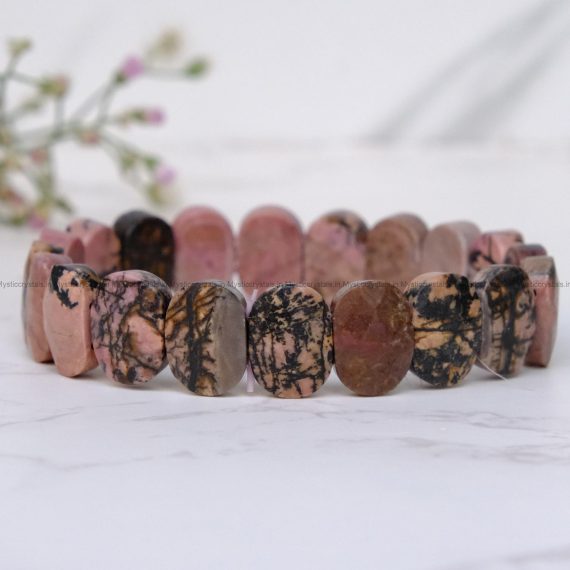 Rhodonite Oval Faceted Bracelet