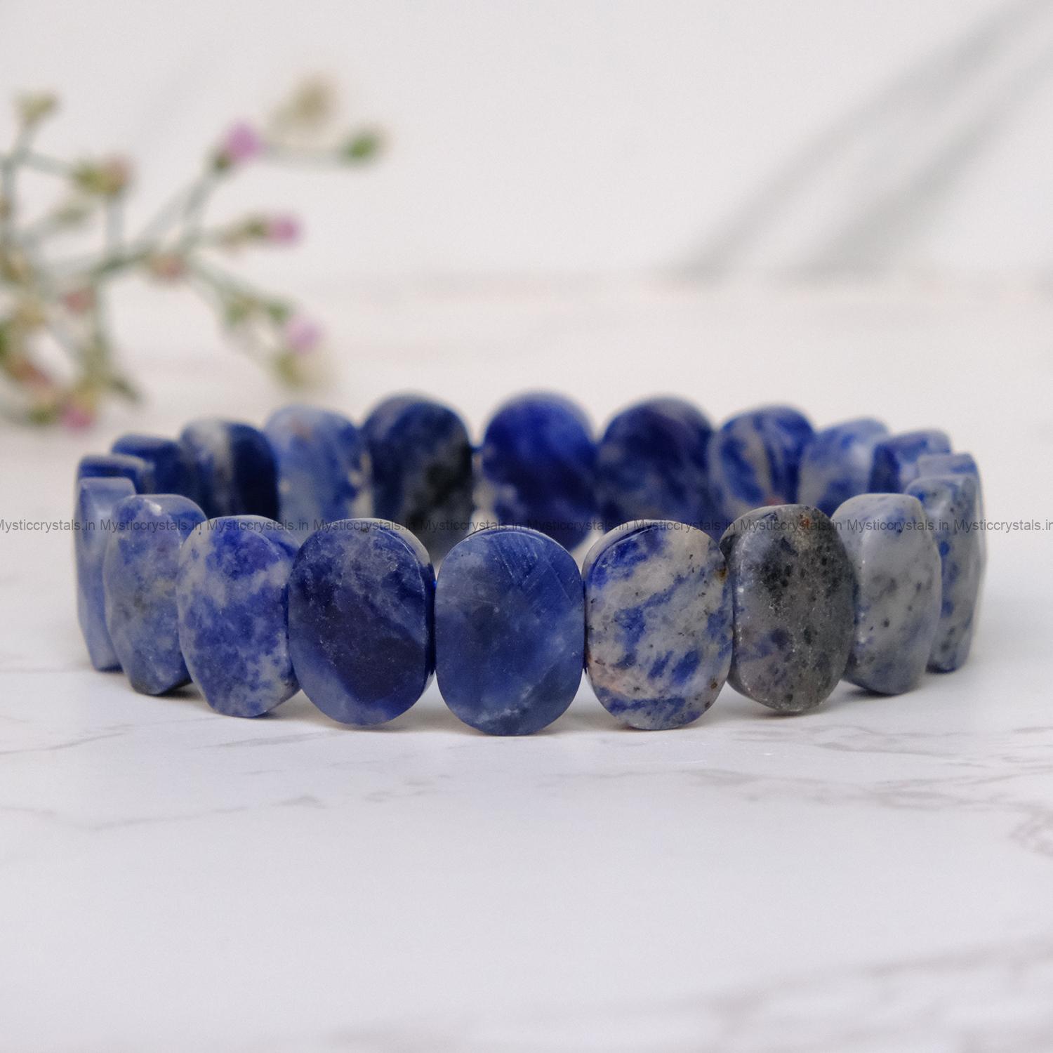 Sodalite Cut Stone Bracelet