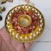 Carnelian Rangoli Crystal Diya