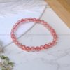 Cherry Quartz 6 mm Diamond Cut Bracelet