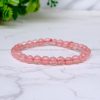 Cherry Quartz 6 mm Diamond Cut Bracelet
