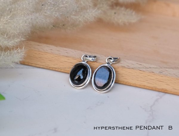 Hypersthene Pure Silver Pendants