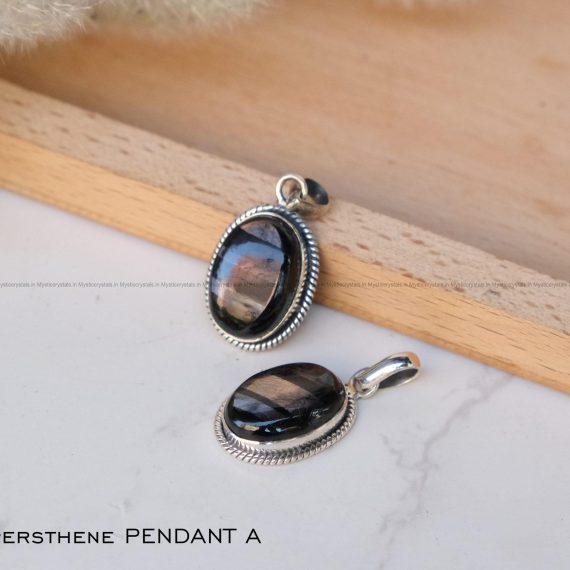 Hypersthene Pure Silver Pendants