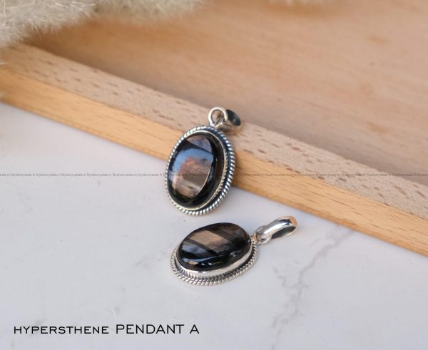 Hypersthene Pure Silver Pendants