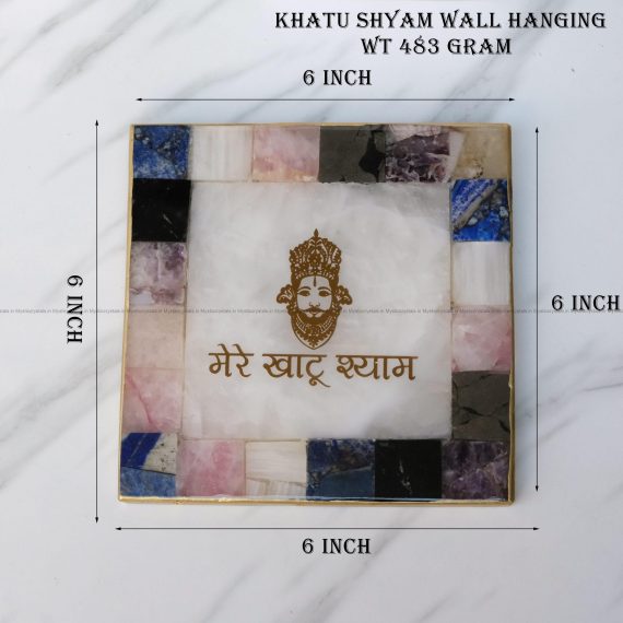 Divine Khatu Shyam Clear Quartz Wall Hanging