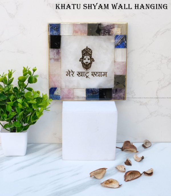 Divine Khatu Shyam Clear Quartz Wall Hanging