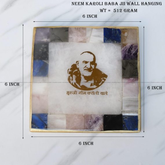 Divine Neem Karoli Baba Clear Quartz Wall Hanging