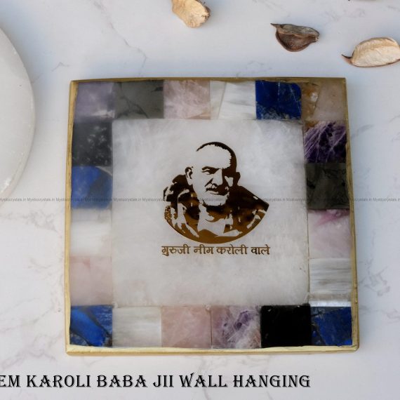 Divine Neem Karoli Baba Clear Quartz Wall Hanging