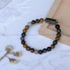Petrified Wood Metallic Magnetic Bracelet