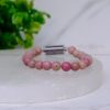 Rhodochrosite Metallic Magnetic Bracelet