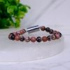 Rhodonite Metallic Magnetic Bracelet