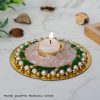 Rose Quartz Rangoli Crystal Diya