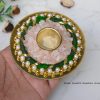 Rose Quartz Rangoli Crystal Diya