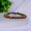 Unakite Metallic Magnetic Bracelet