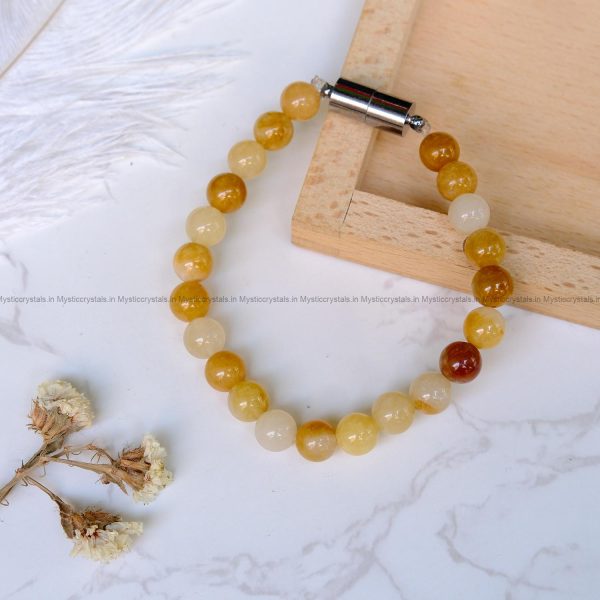 Yellow Aventurine Metallic Magnetic Bracelet