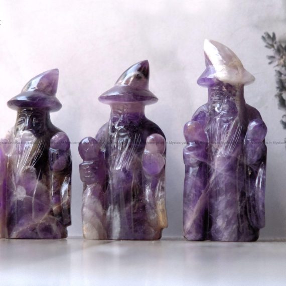 Amethyst Crystal Magical Merlin Figurine