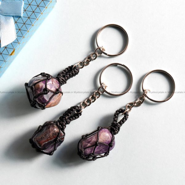 Amethyst Crystal Keychain Mystic Crystals
