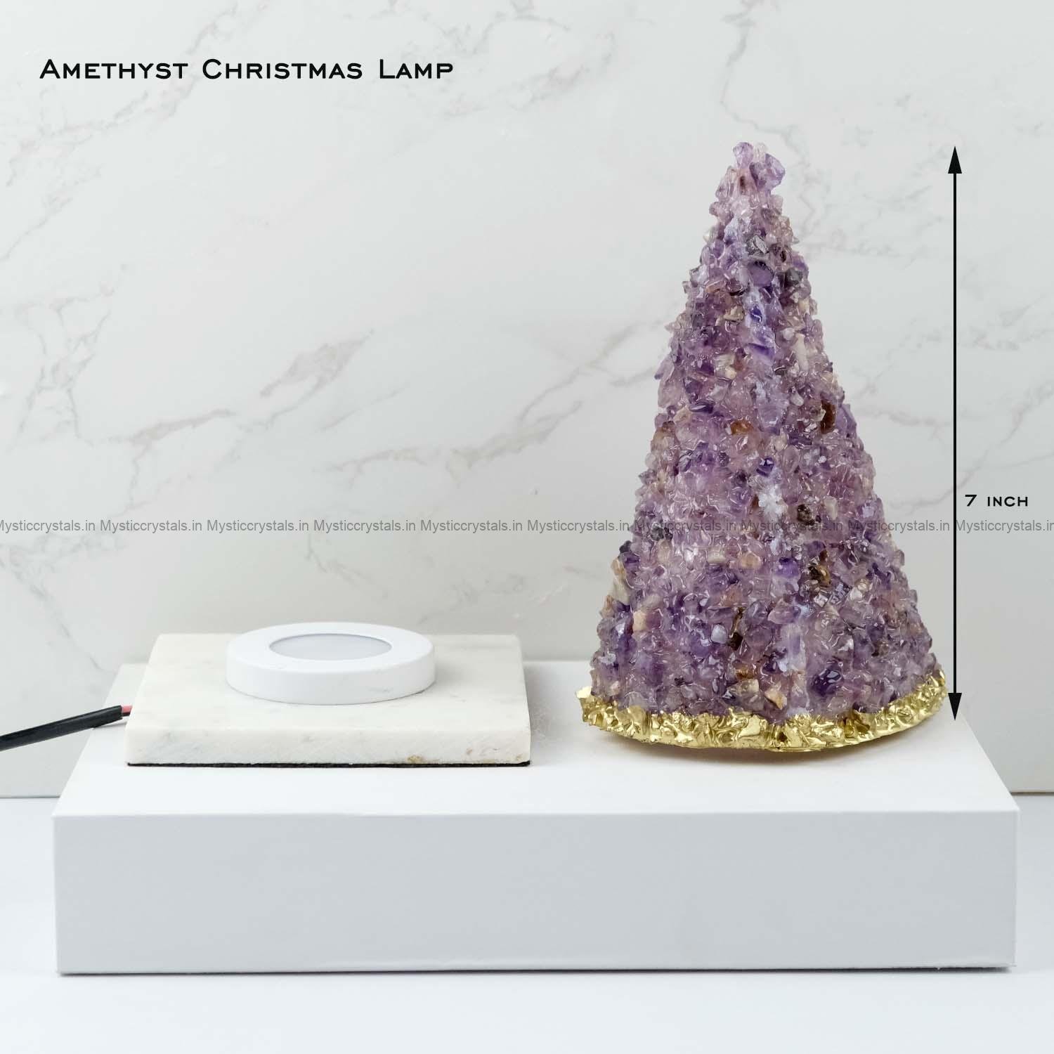 Amethyst Crystal Christmas Tree Lamp