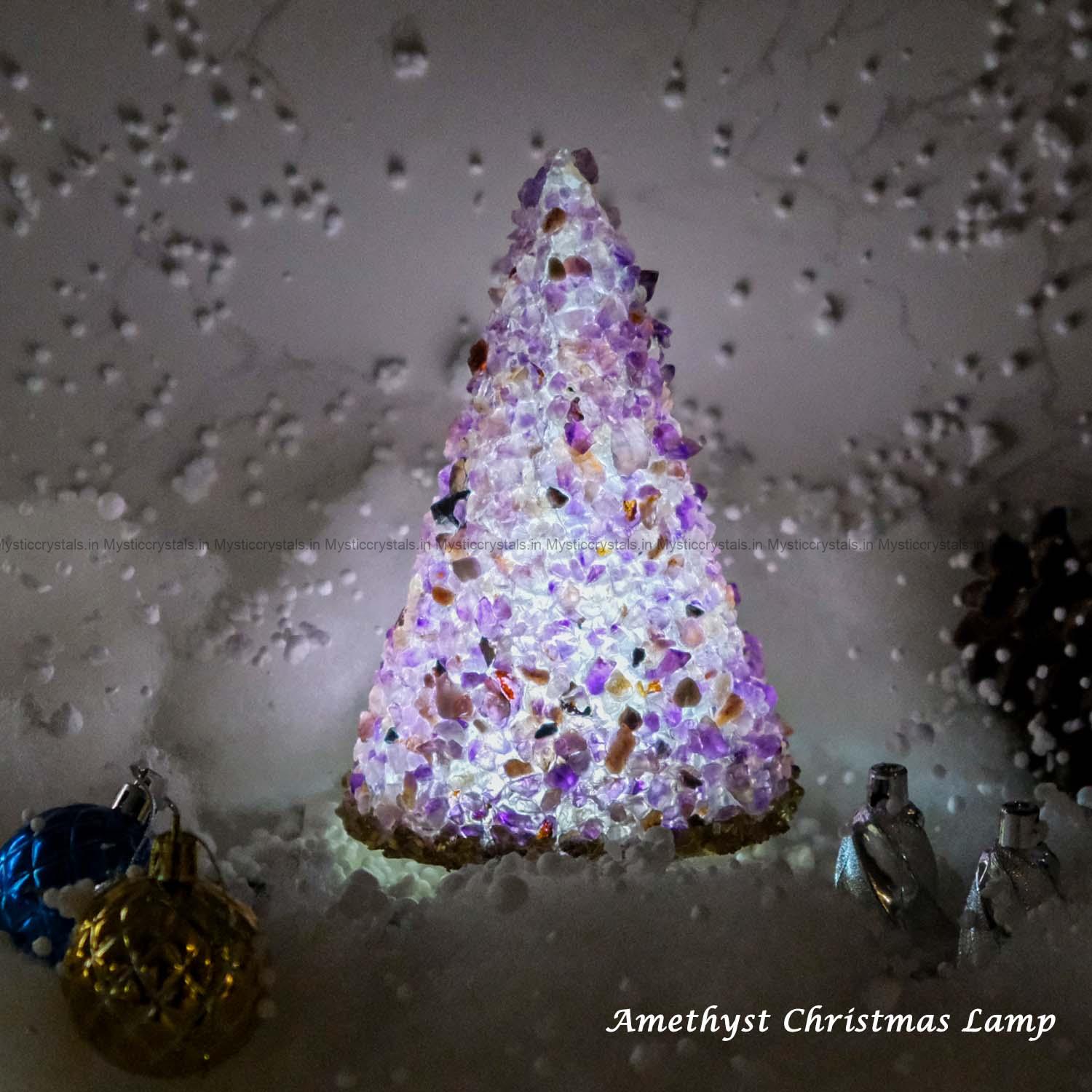 Amethyst Crystal Christmas Tree Lamp